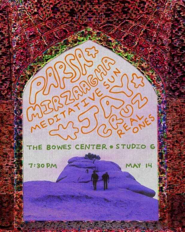 Show flyer for The Bowes Center, Studio G, May 14
